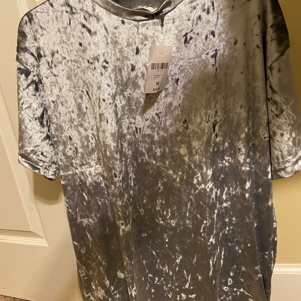 F21 Crushed Velvet T Shirt Dress